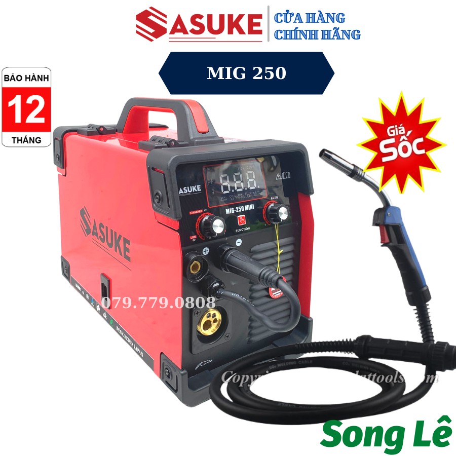 [CAO CẤP] Máy hàn Mig 5 chức năng  Sasuke MIG 250 - Cuộn dây 1kg - 5kg - Thợ chuyên và Gia Đình - Không dùng khí