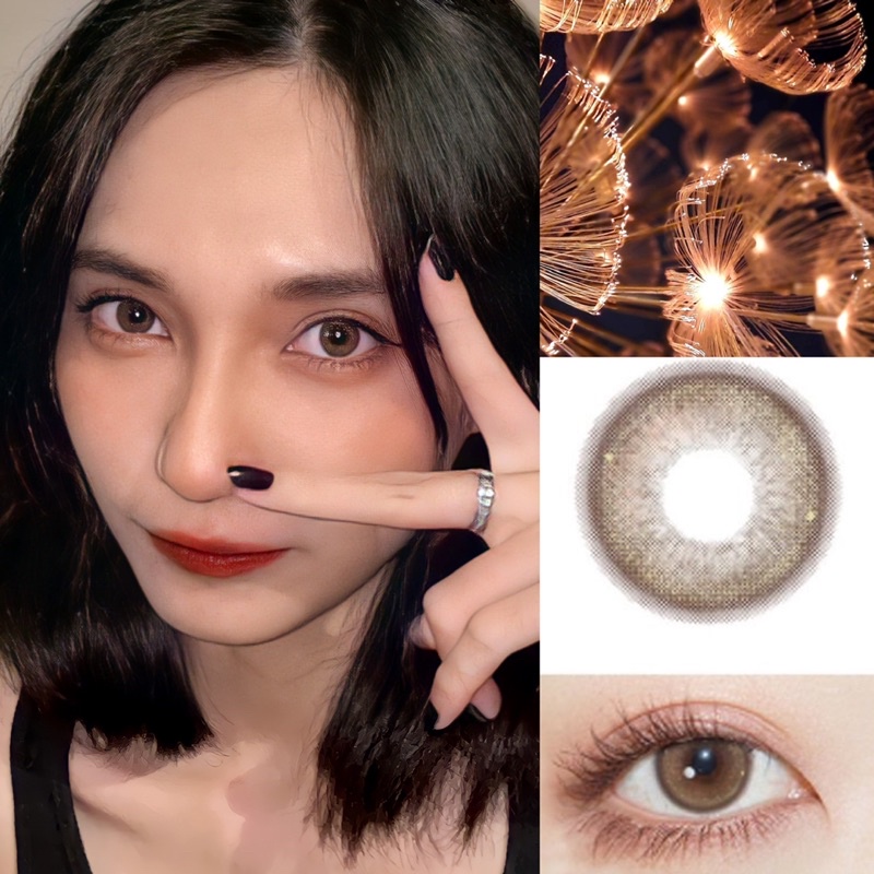 Kính áp tròng Lens Nâu Tây Clod Brew có độ cận, giãn tròng to 14.5mm, hàng nhập khẩu Hàn Quốc Chính Hãng