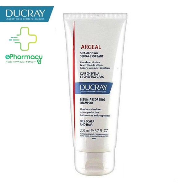 Dầu Gội Ducray Argeal Shampoo For Only Hair làm sạch gàu và bã nhờn 200ml