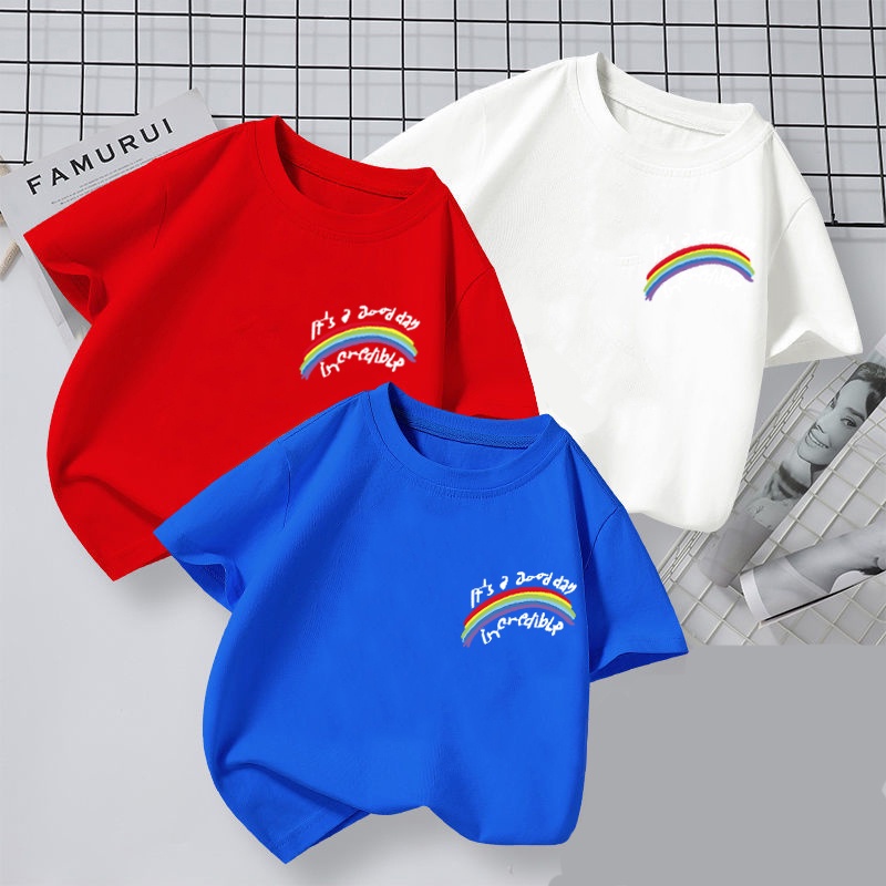 Áo thun NRVP tay ngắn cổ tròn in họa tiết hoạt hình thời trang cho trẻ em 3-11 tuổi