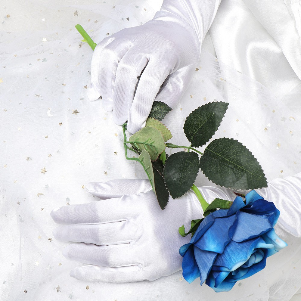 Đôi Găng Tay Satin Dài Hở Ngón Nhiều Màu Sắc Thời Trang Cho Nữ