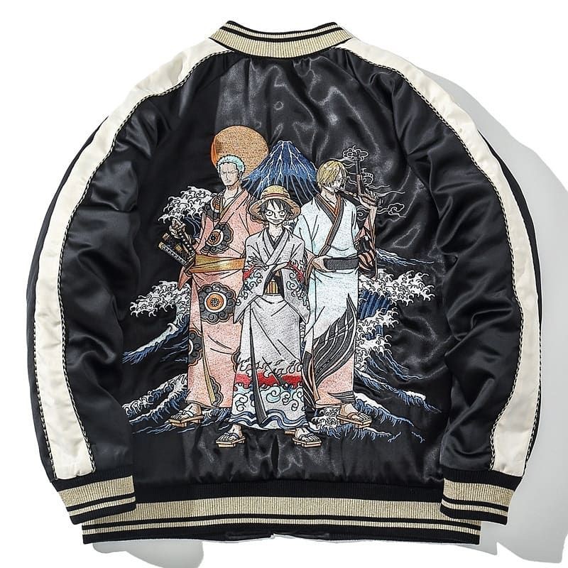 [ ODER ] ÁO KHOÁC BOMBER THÊU ONE PIECE SUKAJAN JACKET