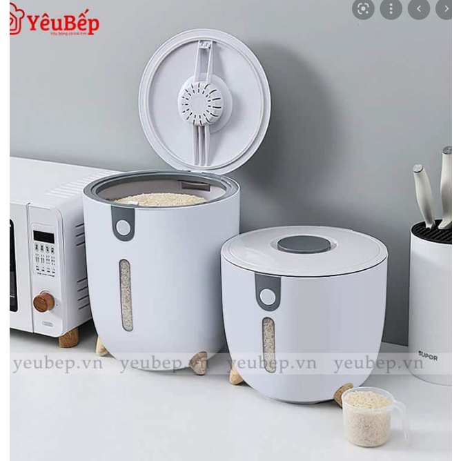 Thùng đựng gạo thiết kế thông minh chống ẩm mốc 10 lít , thiết kế sang trọng