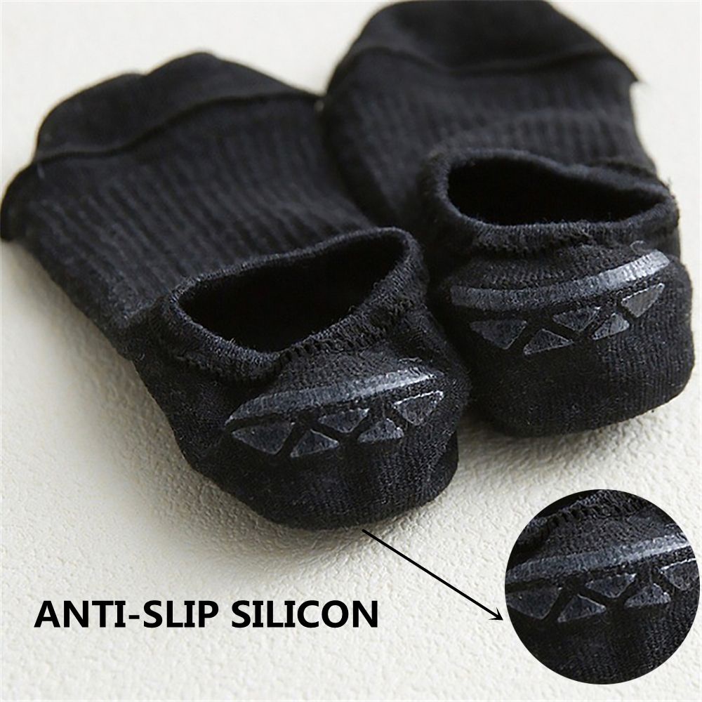 Đôi tất thể thao vải cotton cổ thuyền màu trơn thông thoáng phong cách hè nam tính