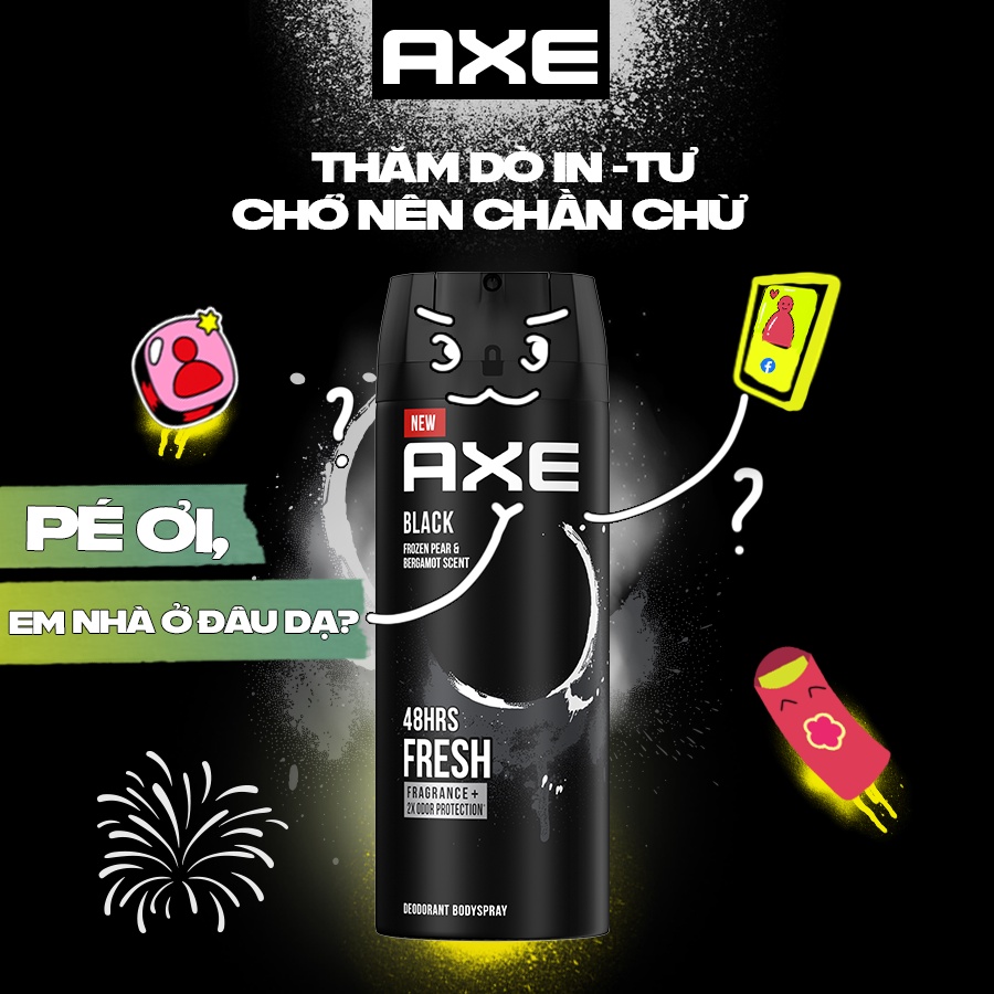 Xịt Khử Mùi Toàn Thân AXE Black 135ml - Tặng Kèm 1 Chai Dầu Gội Clear 70G