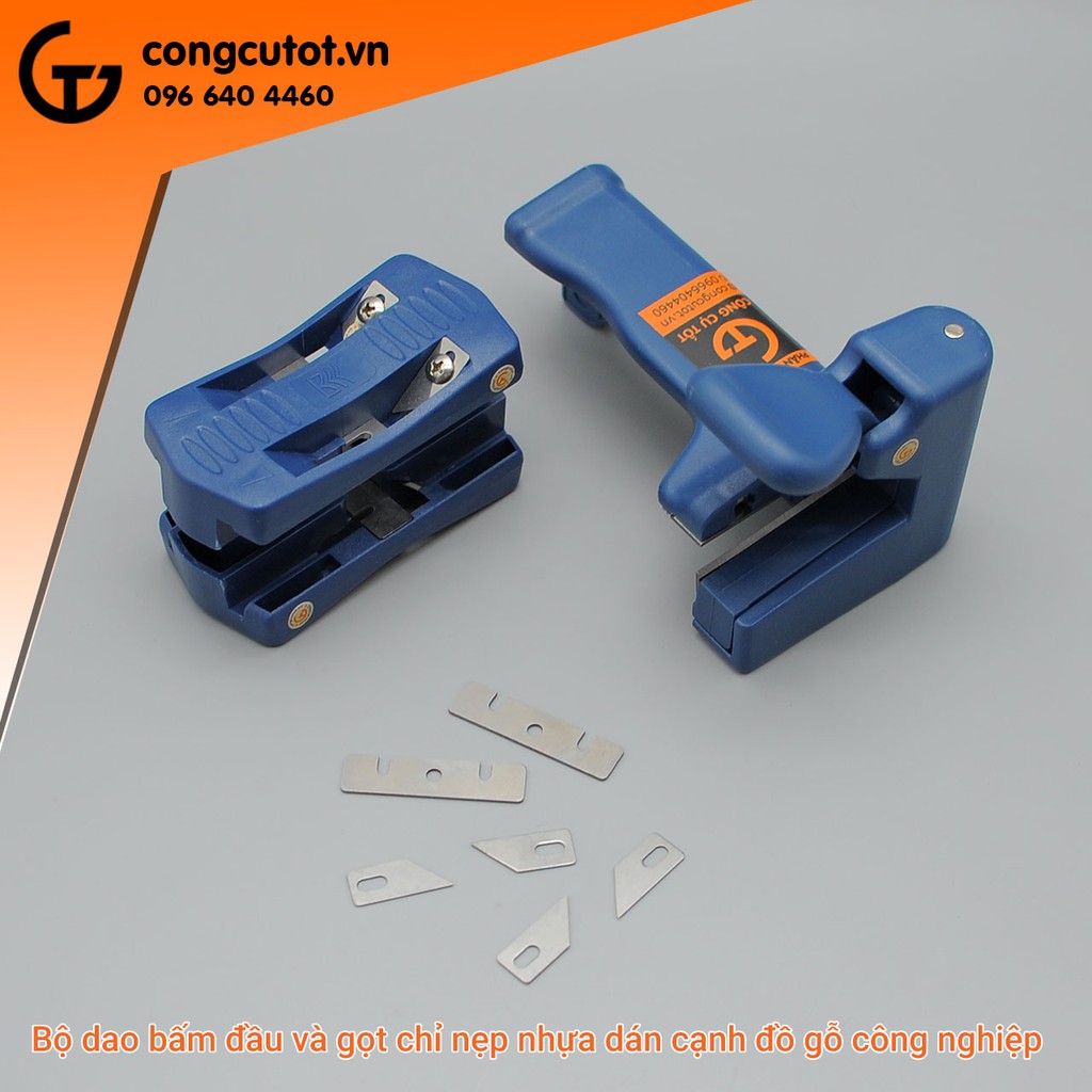 Bộ dao bấm đầu và gọt chỉ nhựa dán cạnh đồ gỗ công nghiệp