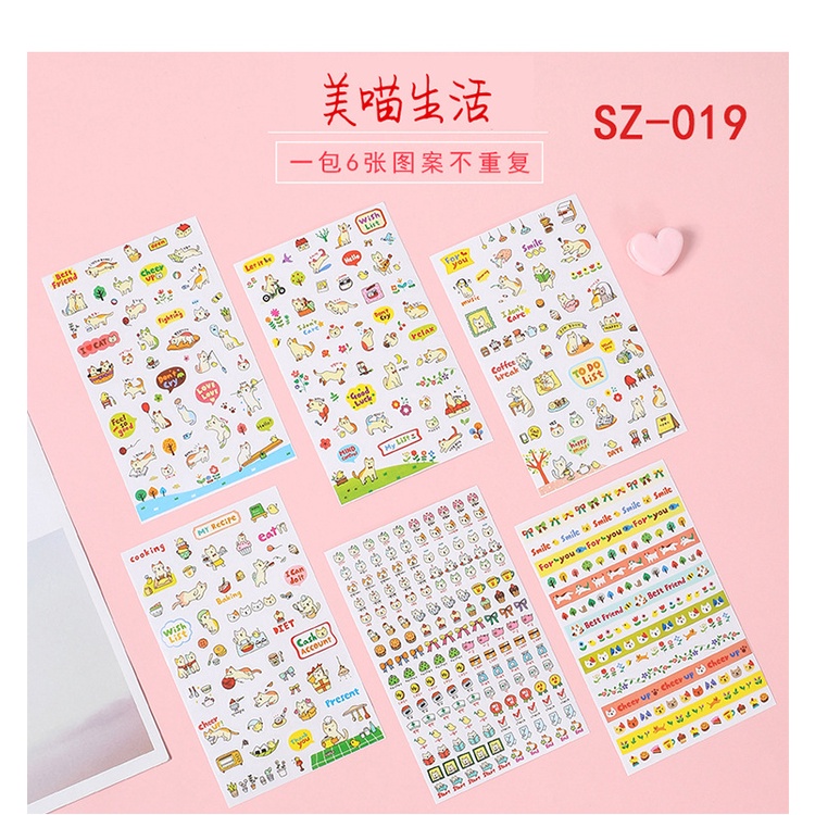 Set 6 miếng sticker trang trí dễ thương