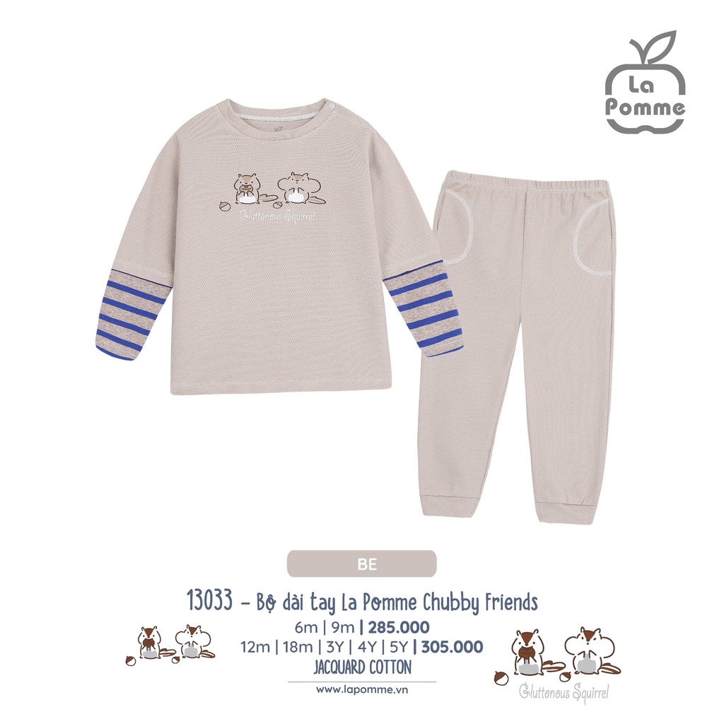 Bộ dài tay La Pomme Chubby Friends