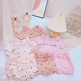Bộ Quần Áo Trẻ Em Cộc Tay Chấm Bi Bèo FOREVER ALWAYS Vải Tăm Lạnh Cho Bé Gái Từ 8-20kg Mã CT41