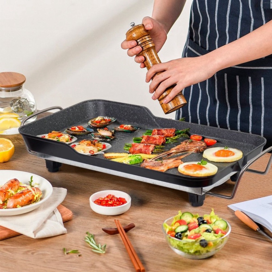 Bếp Nướng Điện Không Khói SATO BN11, 1500W - 3 Lớp Chống Dính Vân Đá Hoa Cương, Bảo Hành 36 Tháng