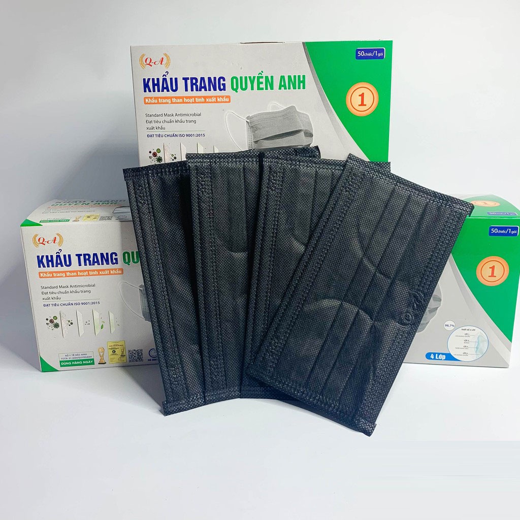 Khẩu trang y tế 4 lớp Quyền Anh 4 màu, Hàng chính hãng ( Hộp 50 cái )