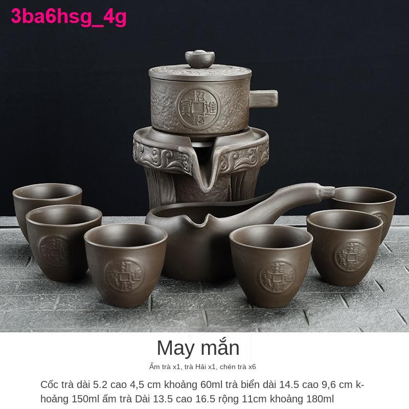 nhà cửa đời sốngWan Qingxing [1 cối xay đá, 1 biển và 6 cốc] Bộ trà Kung Fu bán tự động lười, sáng tạo cốc tại nh