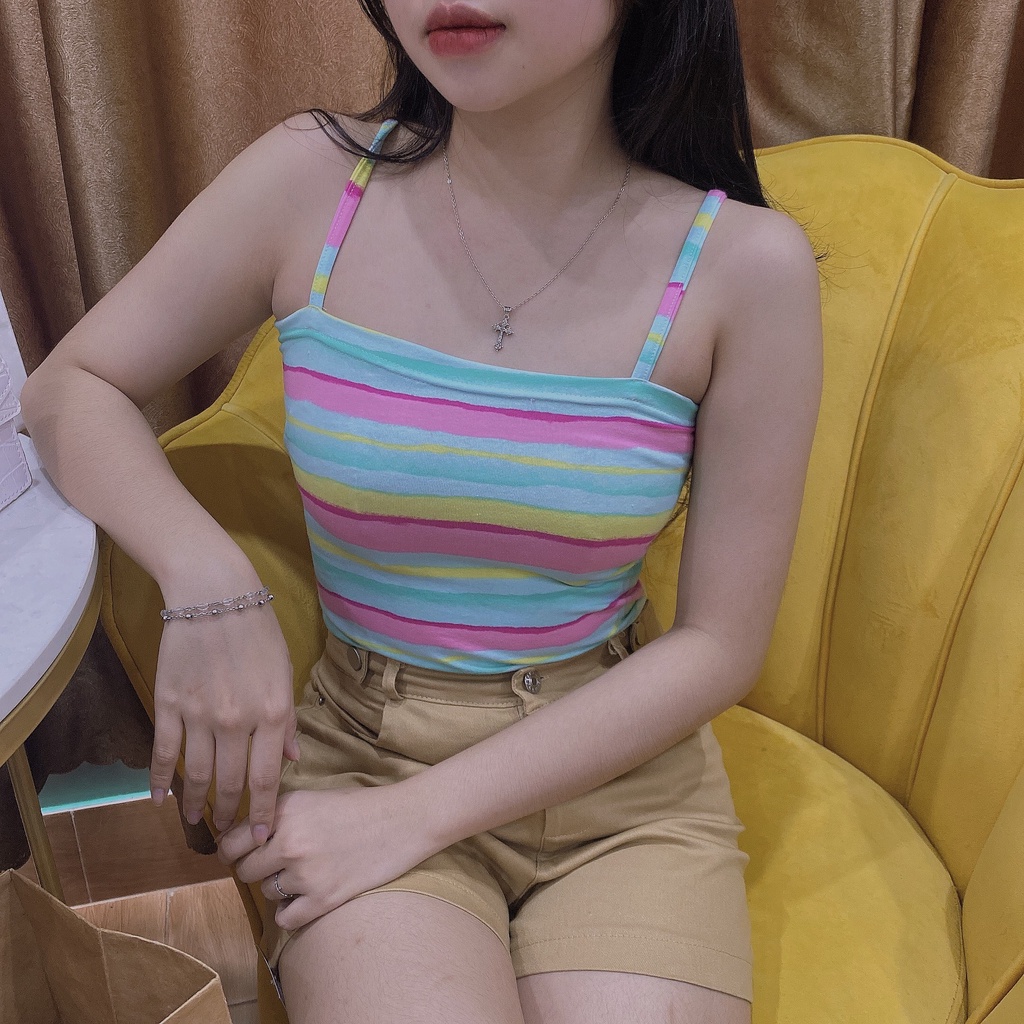 Áo 2 Dây Nữ Thun Cotton Màu Và Sọc Body | BigBuy360 - bigbuy360.vn