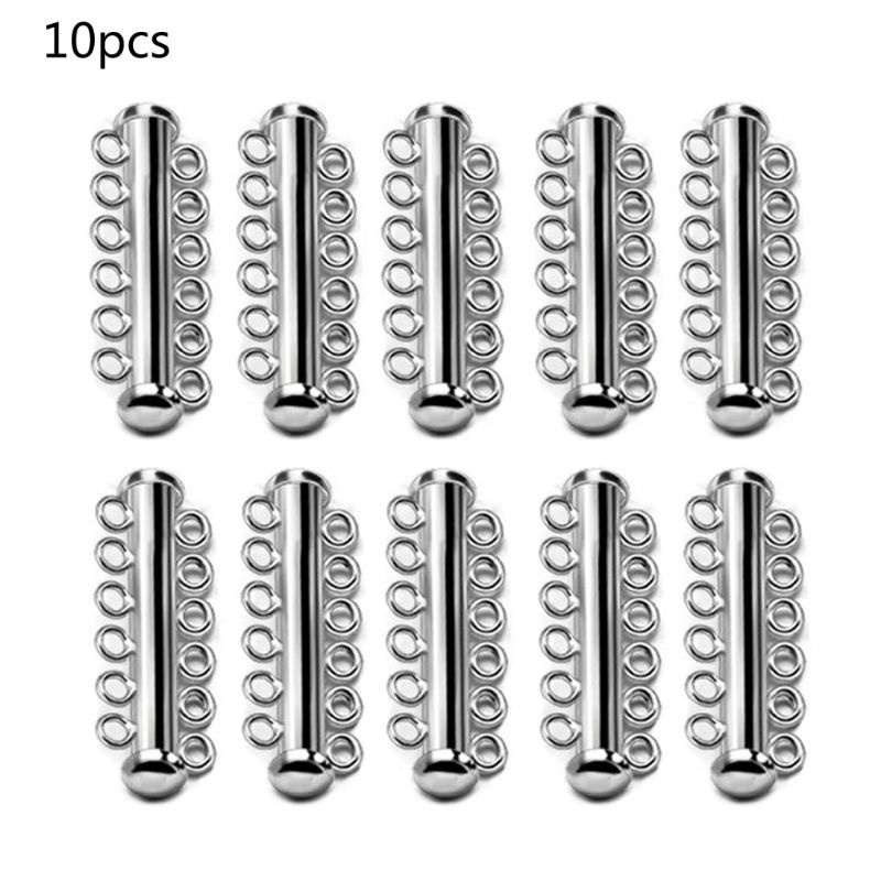 Bộ 10 khóa nam châm dạng trượt hình ống gắn vòng cổ / lắc tay nhiều lớp