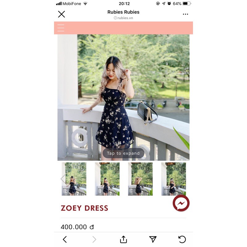 Zoey Dress Rubies Màu Đen size S