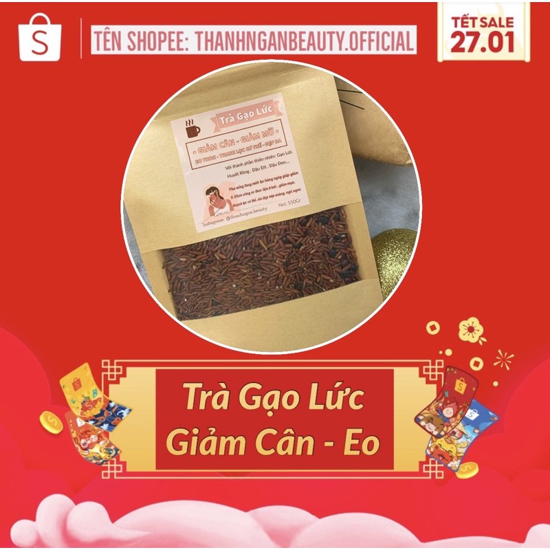 [Giảm Cân] Trà Gạo Lức Giảm Eo HANDMADE [Tặng Kèm Bình Thuỷ Tinh 500ml]