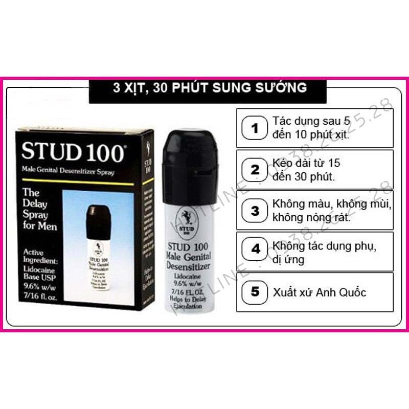 stud 100 chai xịt lạnh kéo dài thời gian