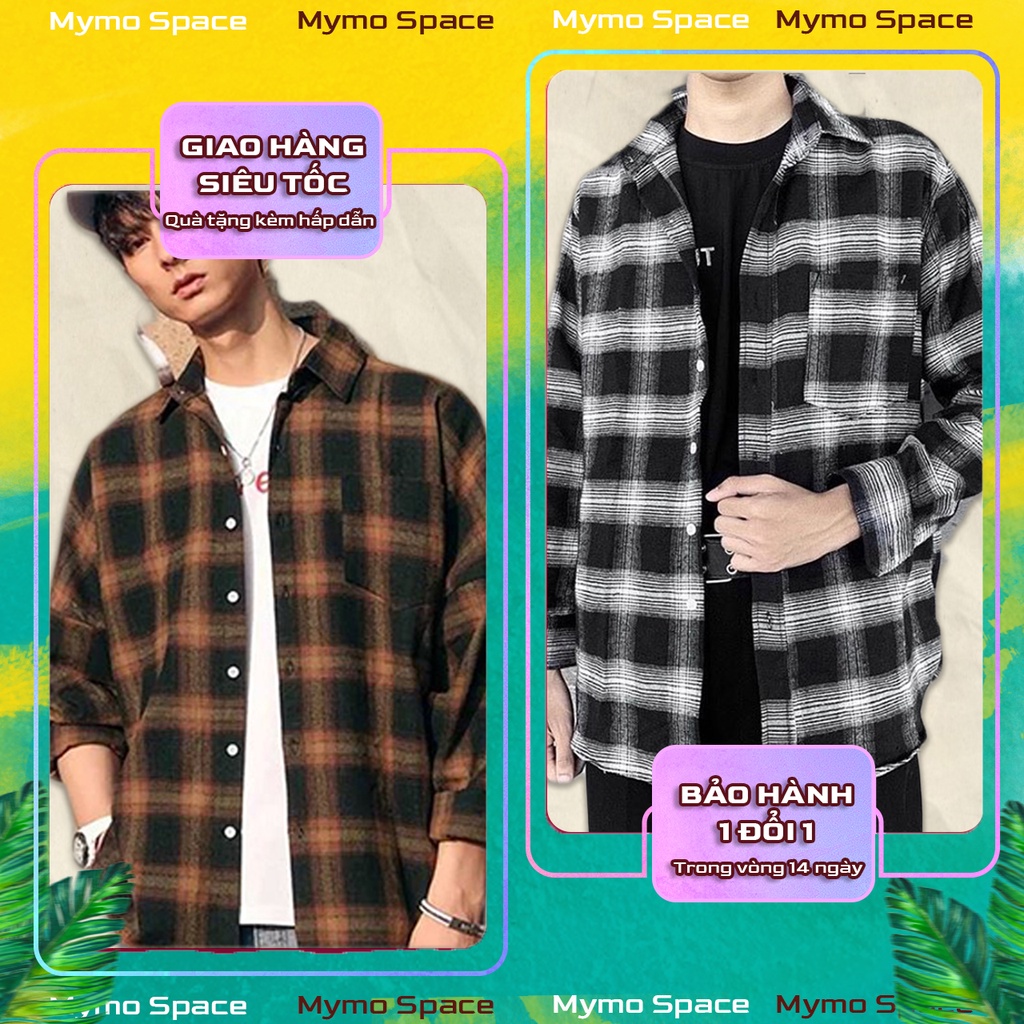 Áo Sơmi Flannel Caro Đen / Caro Vàng FULLTAG | CHUẨN CAO CẤP 1:1 LOCAL BRAND