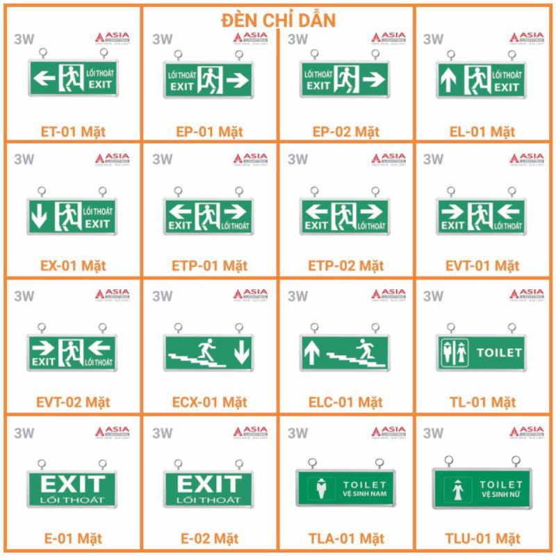 Đèn  Exit chỉ dẫn thoát hiểm  ASIA