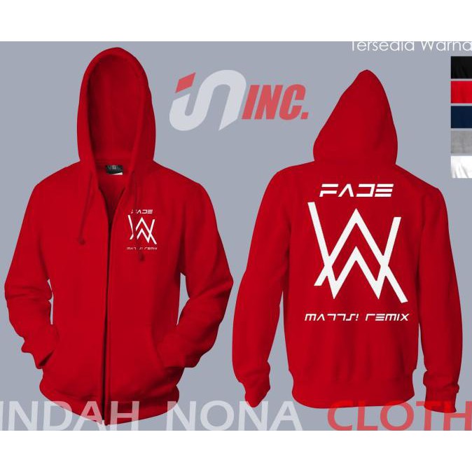 Áo Khoác Hoodie Lông Cừu Màu Trơn In Chữ Alan Walker Thời Trang Cho Nam Và Nữ