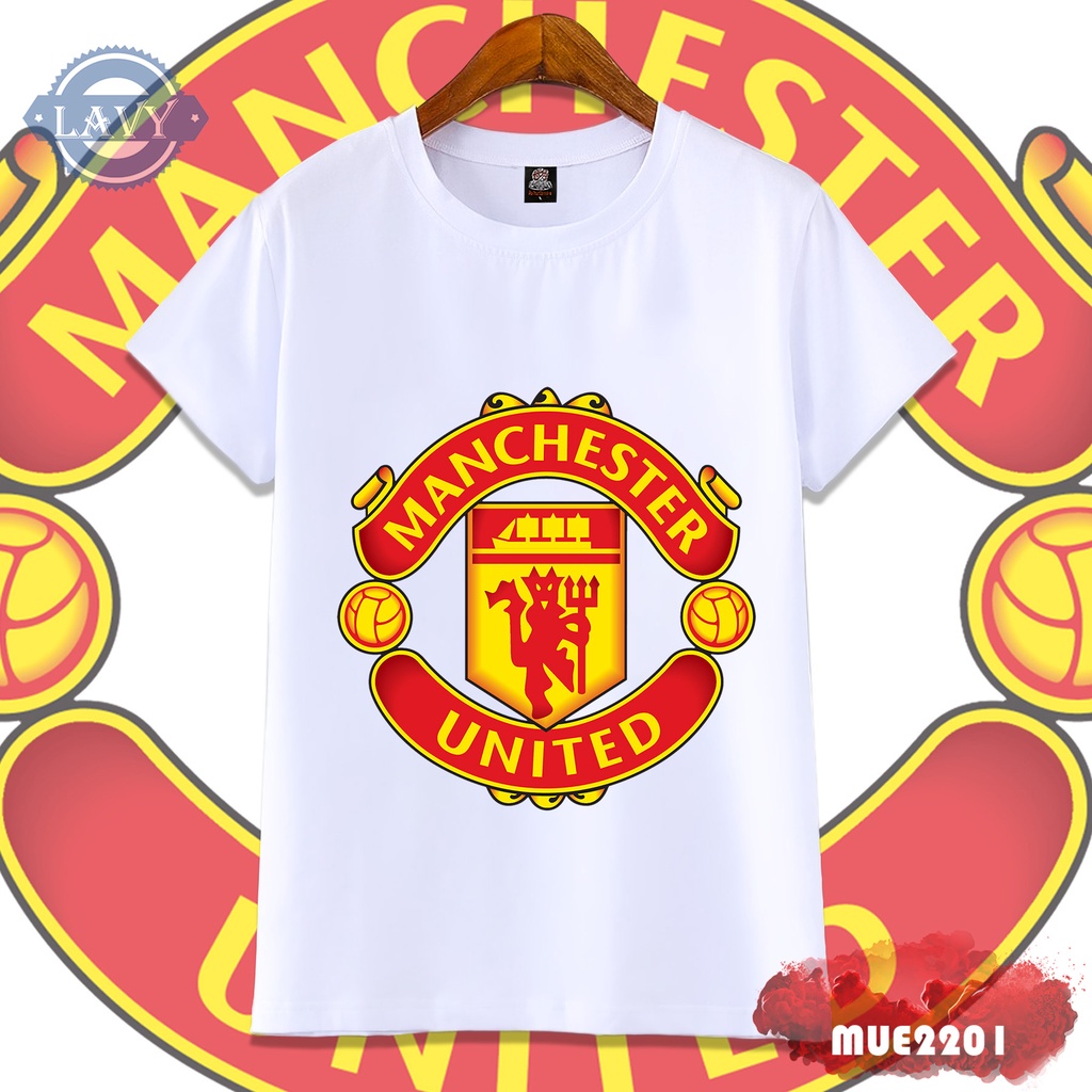 Áo thun nam cổ tròn in logo Manchester United, áo phông unisex nam nữ vải cotton co giãn chất lượng cao | MUE2201-TT01