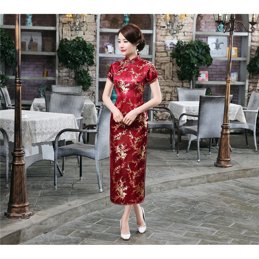 Chinese Qipao National Long Cheongsam Plus Size Female Plum Costume Women Dress Qipao 3XL 4XL 5XL | BigBuy360 - bigbuy360.vn