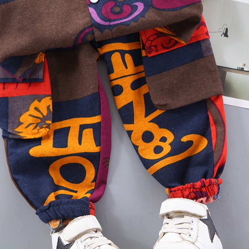 Set Áo Thun Tay Dài &amp; Quần Dài Thời Trang Cho Bé Trai 2-4 Tuổi