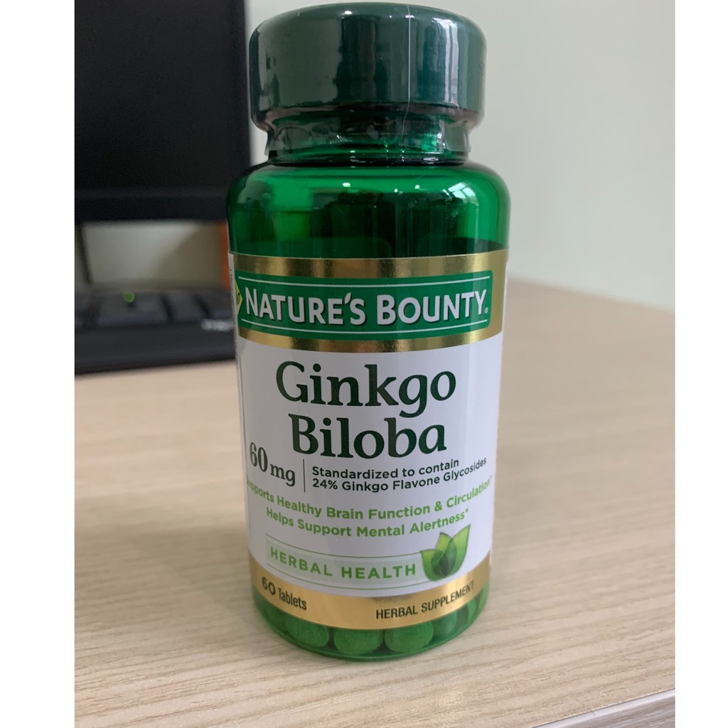 Viên uống bổ não Nature's Bounty Ginkgo Biloba 60mg 60 viên - cvspharmacy