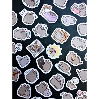 Bộ 40 sticker hoạt hình mèo Pusheen đáng yêu - LLD092 (Ảnh thật shop tự chụp)
