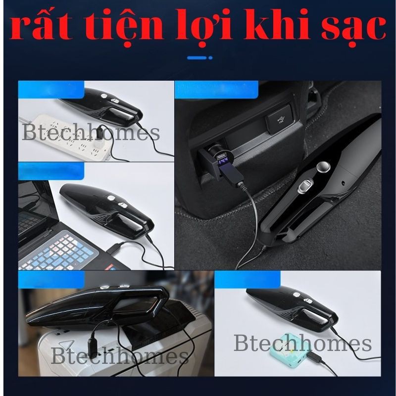 Máy Hút Bụi Cầm Tay Mini FREESHIP Máy Hút Bụi Ô Tô, Lực Hút Cực Mạnh Thuận Tiện Hút Bụi Ô tô, Nhà Cửa Sofa