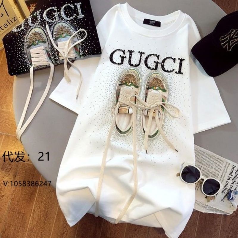 Áo Thun Tay Lỡ Form Rộng - Phông Nam Nữ cotton oversize - Đính Đá Hình Đôi Giày Phong Cách Mới Siêu Sang Chảnh AN02