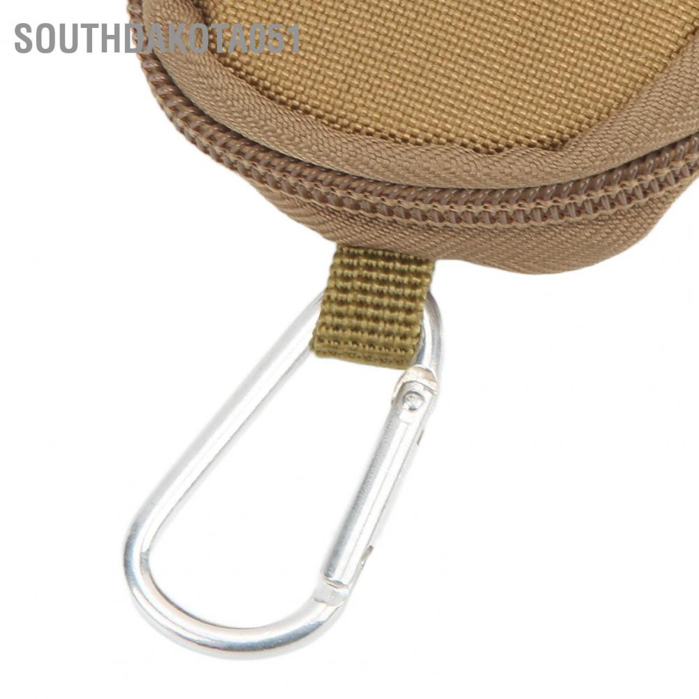 Southdakota051 Mini Key Bag Portable Wearproof 1000D Round Nylon Carrying Pouch with Triangle Buckle for Outdoor Earphone