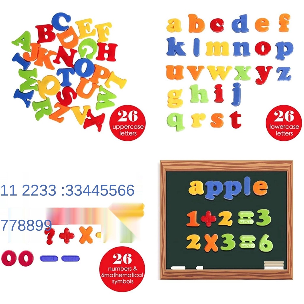 Set đồ chơi kiểu chữ số bằng nhựa có đế nam châm thích hợp cho bé