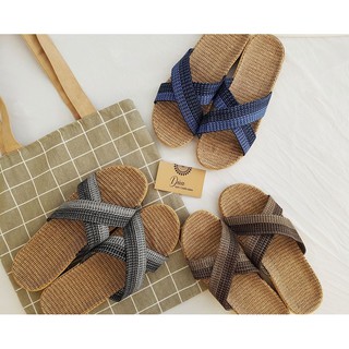 Dép cói quai chéo trơn- Nam(Đi biển)
