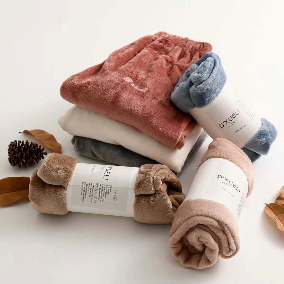 (shipnhanh) Quần nữ ngủ mặc nhà nỉ bông giữ nhiệt bo gấu siêu ấm cho bạn gái loại 1 lông mềm mịn hàng xuất nhật | BigBuy360 - bigbuy360.vn