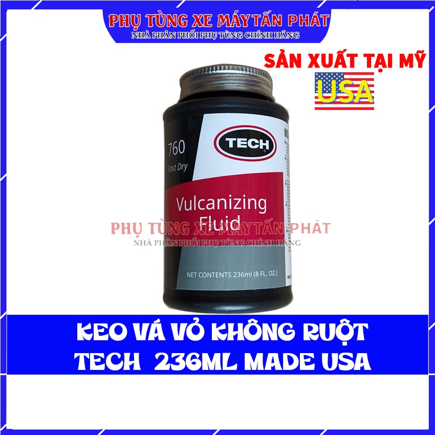 Keo Tech 760 236ml Vá Săm Lốp Vỏ Ô Tô Xe Máy Cao Cấp Hãng USA Mỹ Vá Lốp Không Săm (Vỏ Không Ruột)