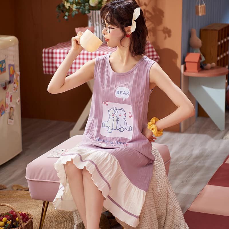 [SẴN] VÁY NGỦ DÂY QUẢNG CHÂU BÔNG COTTON ĐUÔI CÁ, CHẤT MỊN THOÁNG MÁT. | BigBuy360 - bigbuy360.vn