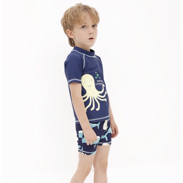 Đồ bơi cao cấp cho bé in hình bạch tuộc cho bé trai, hàng hiệu Momasong, quần áo bơi bé trai - Hàng nhập khẩu