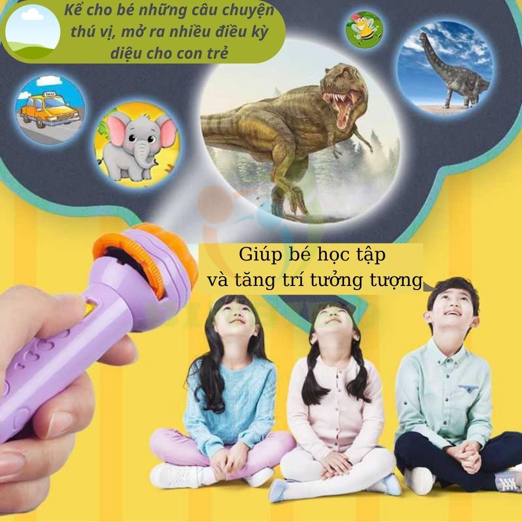 Đèn pin chiếu hình cho bé 24 hình sắc nét nhiều chủ đề động vật đáng yêu