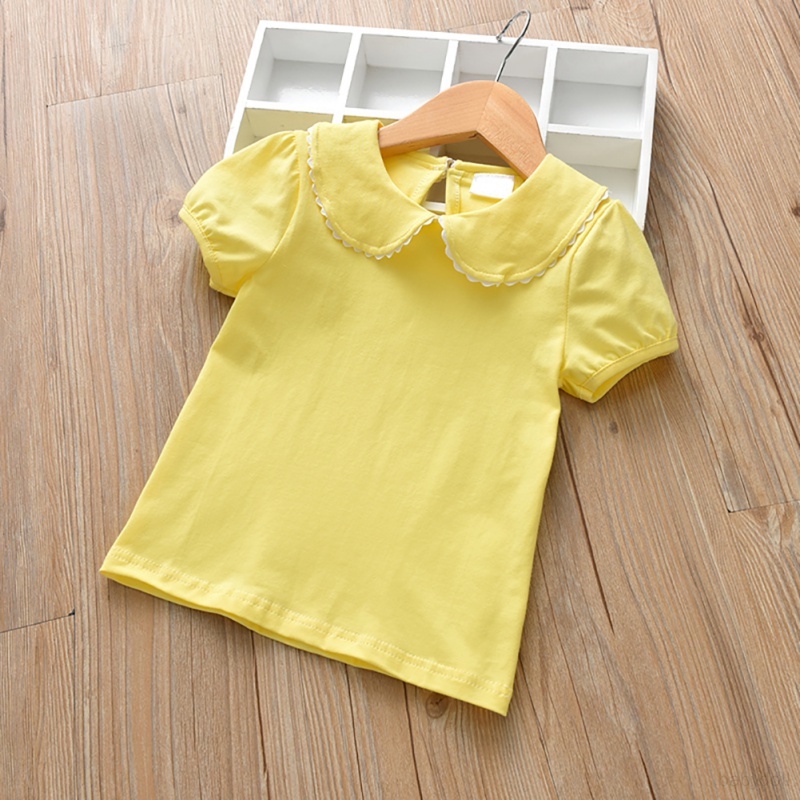 Áo Thun Cotton Tay Ngắn Cổ Tròn Thời Trang Mùa Hè Cho Bé Gái