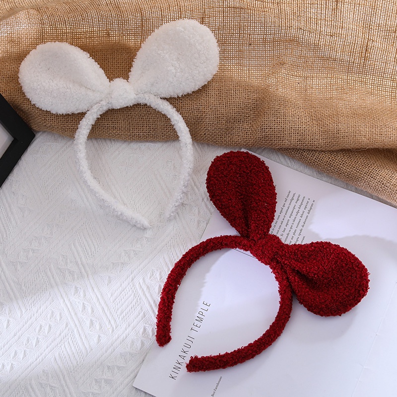 Băng Đô Cài Tóc Dạng Bấm Chống Trượt Thiết Kế Tai Thỏ Dễ Thương