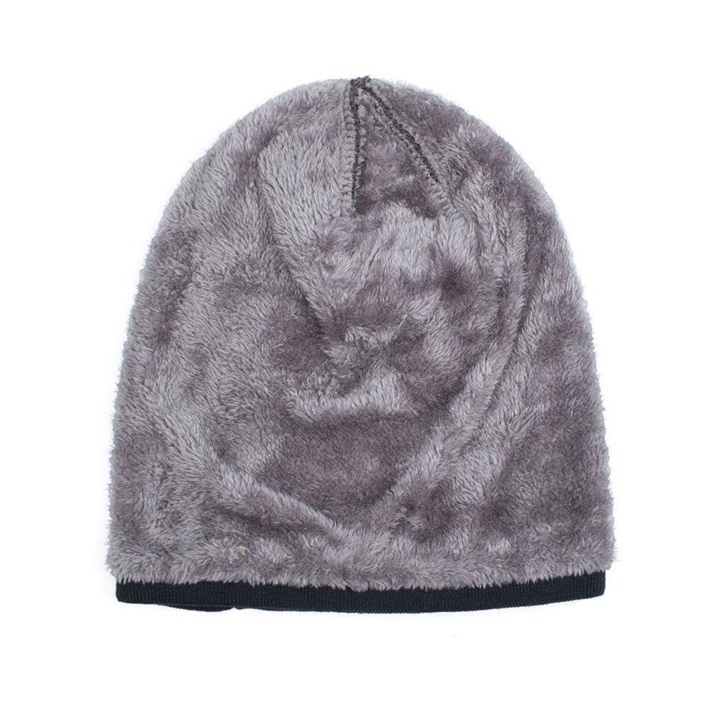 Mũ Beanie Dệt Kim Màu Trơn Dày Dặn Cho Nam