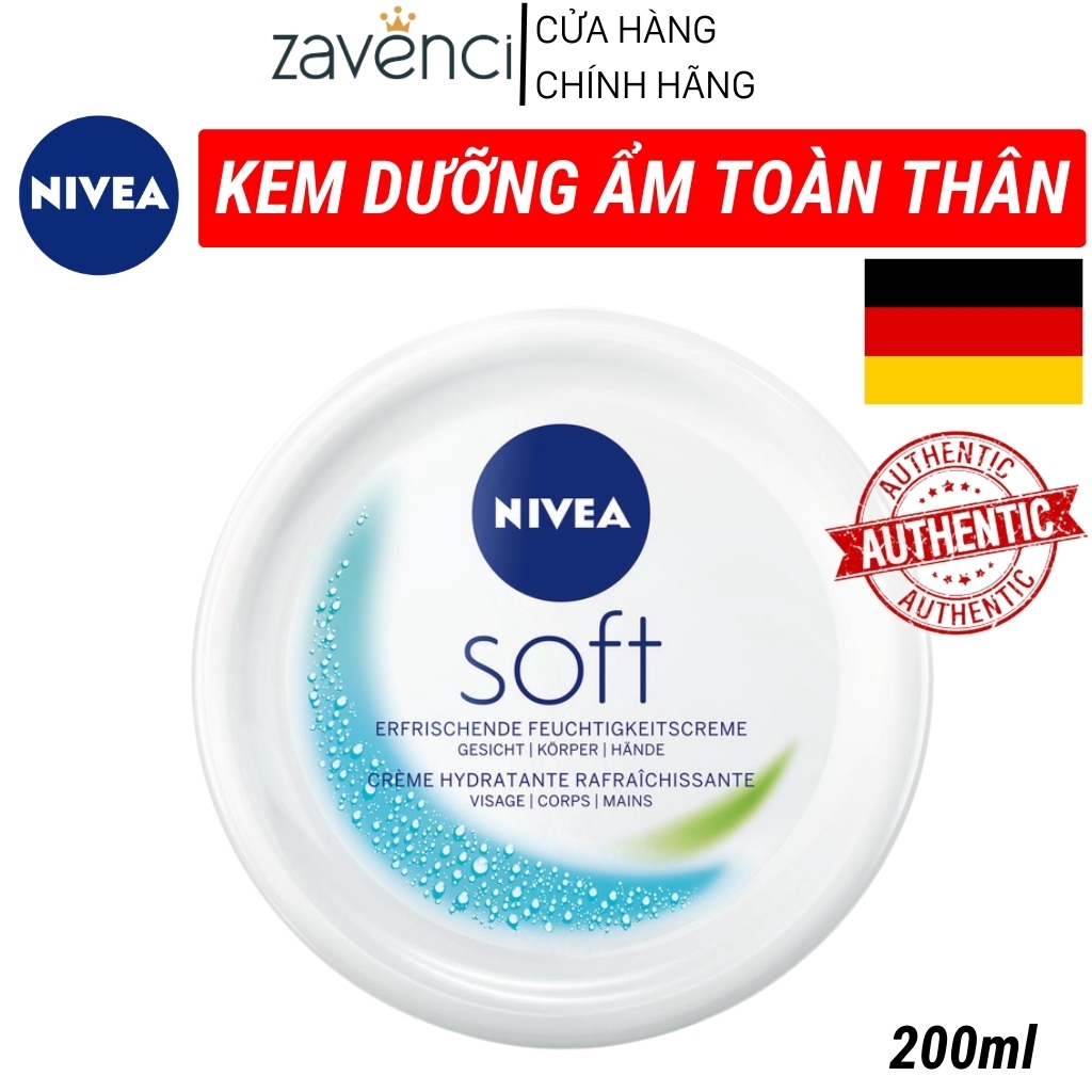 Kem dưỡng ẩm NIVEA Soft dành cho cả da mặt và thân thể giúp cấp ẩm cho da (200ml)