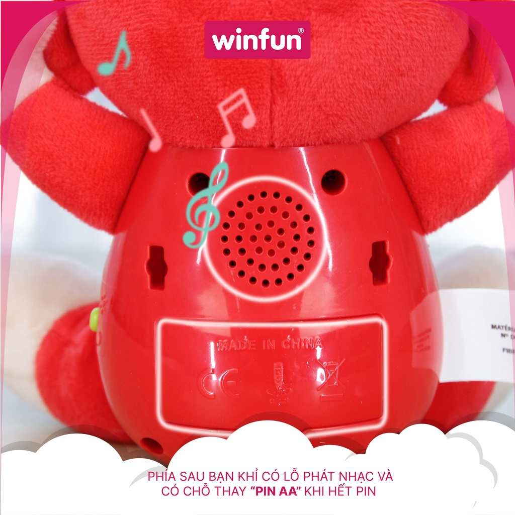 Đồ chơi thú bông hình chú khỉ phát nhạc vui nhộn Winfun WF000275-01 cho bé