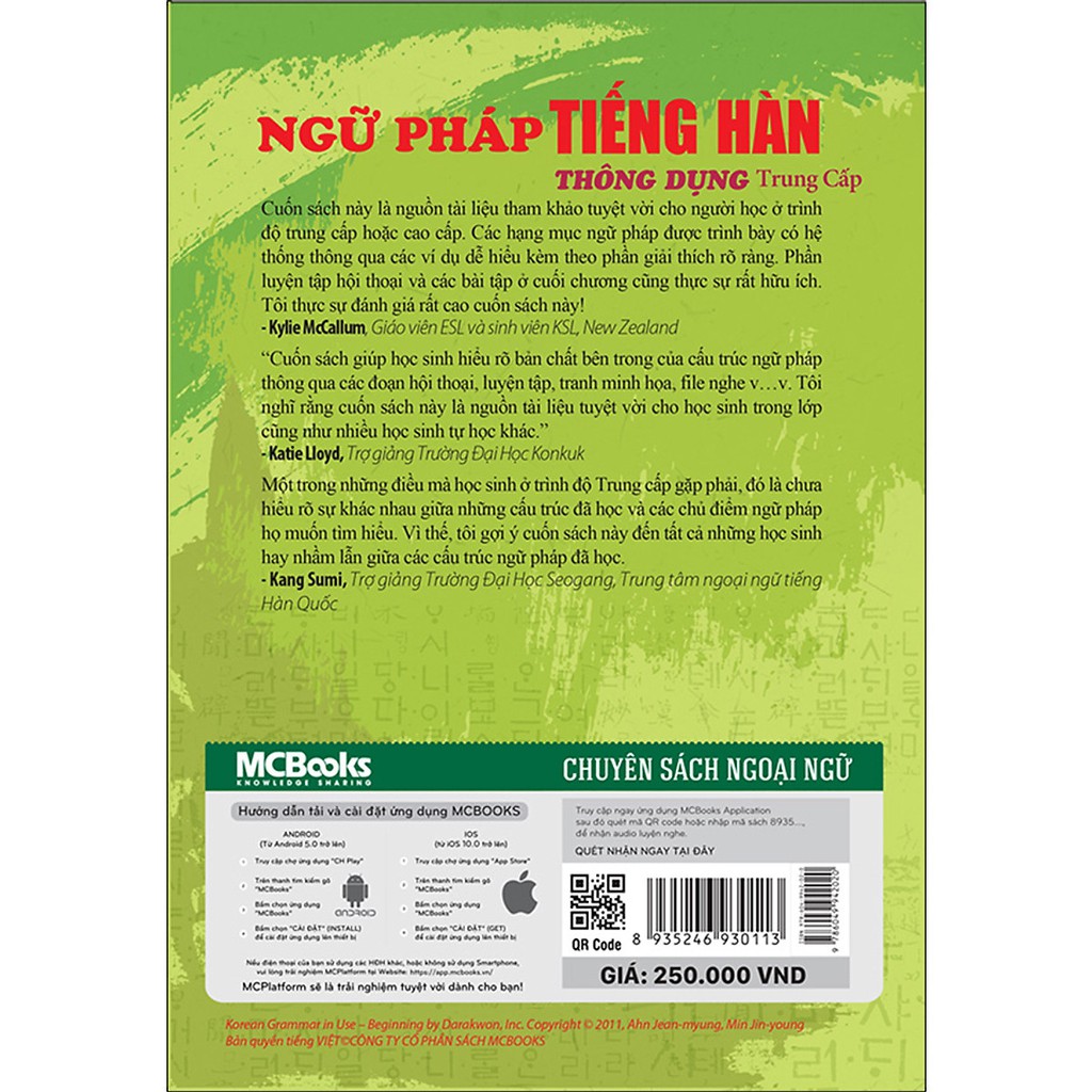 Sách - Combo Ngữ Pháp Tiếng Hàn Thông Dụng Trung Cấp + Cẩm Nang Luyện Thi Topik 2 ( Dùng App )