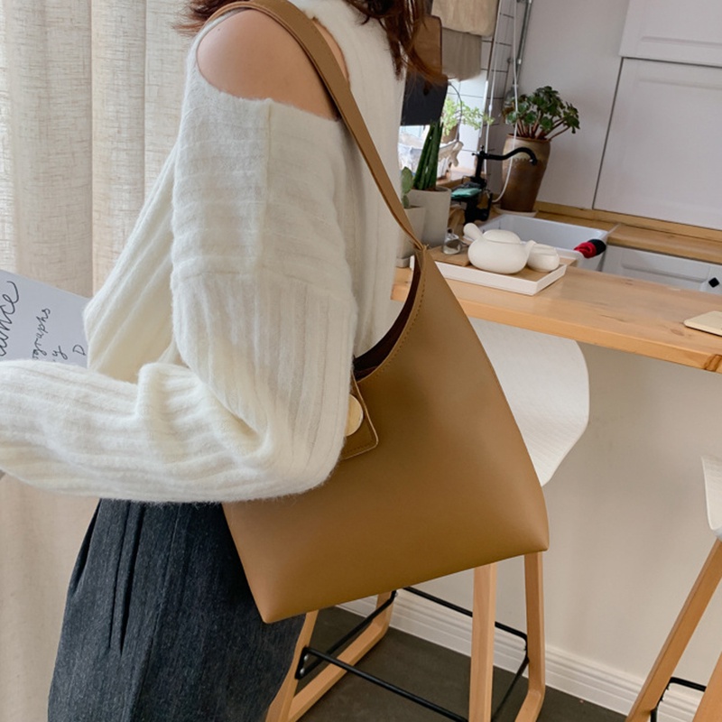 Túi xách IELGY cỡ lớn màu sắc đơn giản phong cách Hàn Quốc dành cho nữ