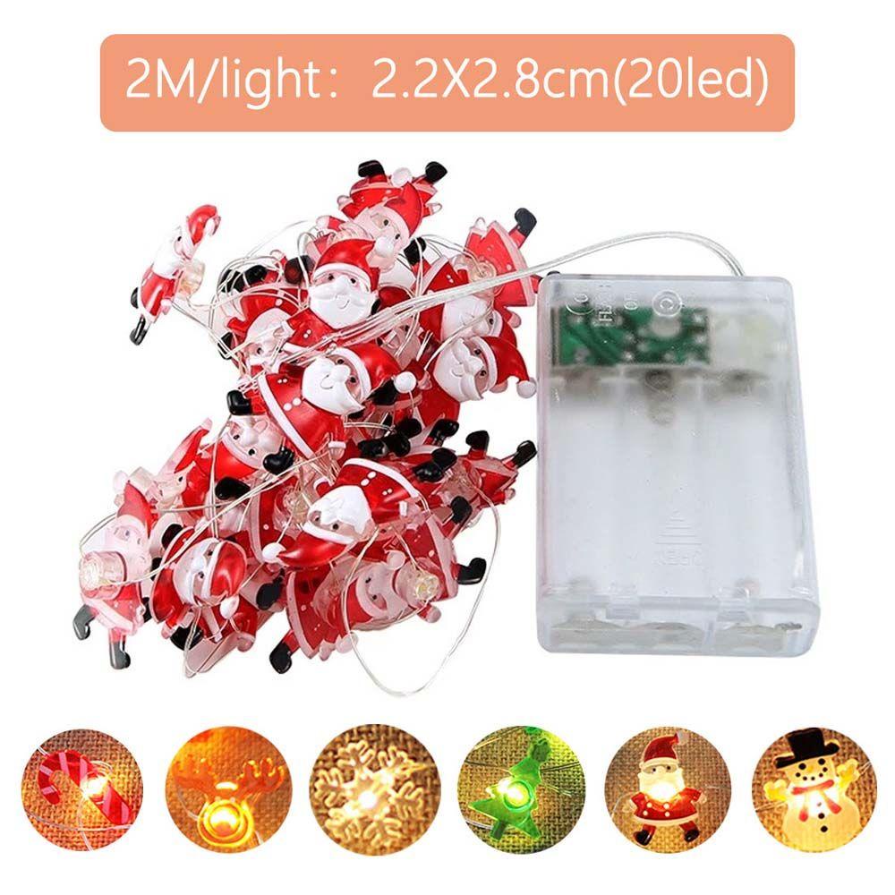 Pinou Dây Đèn Led 2m 20 Bóng Hình Ông Già Noel Bông Tuyết Tuần Lộc