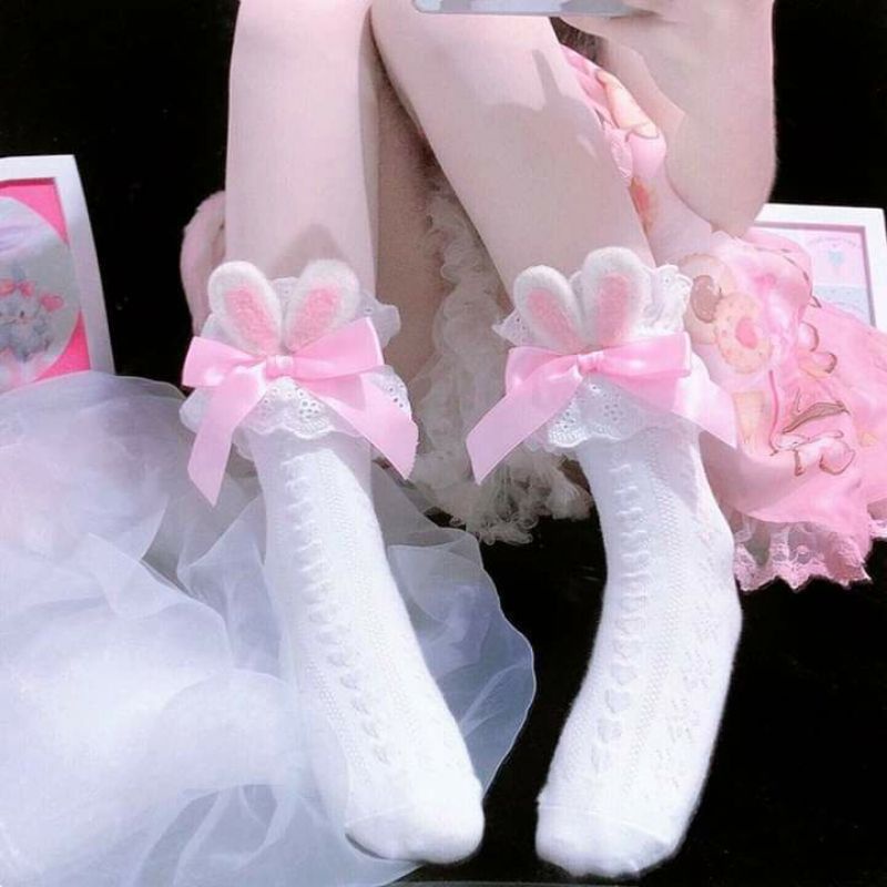 Tất Cotton Tai Thỏ Lolita Cute Đáng Yêu