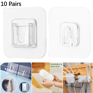 10 Cặp Móc Treo Đồ Trong Suốt Không Cần Khoan