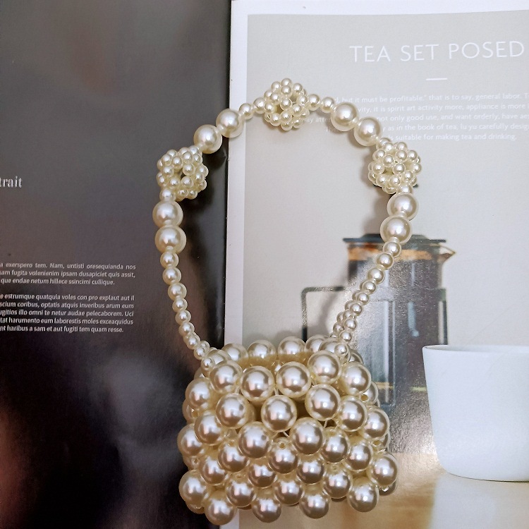 Túi Đựng Son Môi Đính Hạt Ngọc Trai 14mm Xinh Xắn